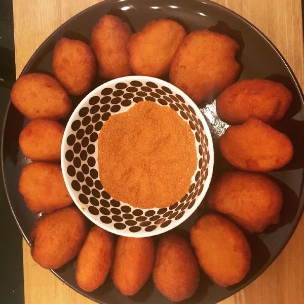 Kosai with Yaji (Fried Bean fritters and hot dry pepper mix). Source: Hauwa